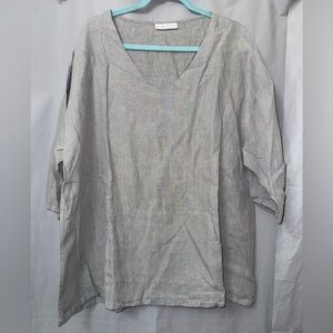 Bryn Walker Judy Light 100% Linen Tunic Top Size M